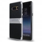 Wholesale Galaxy Note 8 Slim Fit Kickstand Hybrid Case (Silver)